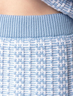 Юбка Vilatte D36.014 фактурной вязки голубой  фото 2