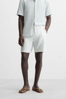 COTTON/LINEN BERMUDA SHORTS - Zara фото 3