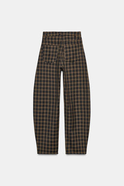 CHECKED BALLOON TROUSERS - Zara фото 12