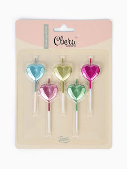 Набор свечей для торта «Алмазные грани», металлик, 6 см, 5 шт.