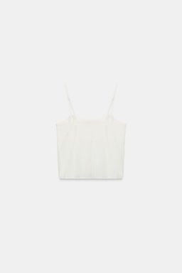 TOP TIRANTES BORDADOS / Blanco - Zara фото 6