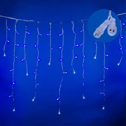 ULD-B3007-200/TTK BLUE-WHITE IP44 Бахрома светодиодная с эффектом мерцания, 3м. Соединяемая. 200 светодиодов. Синий и белый свет. Провод прозрачный. ТМ Uniel