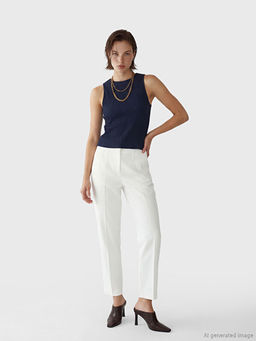 Y?ksek Bel Dar Fit Kad?n Gabardin Pantolon