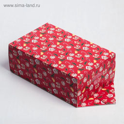 Цена за 5 шт. Коробка - конфета подарочная новогодняя складная С Новым годом!, 14?22?8 см