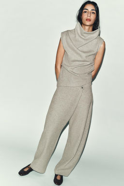 WRAPOVER TROUSERS WITH BUTTON - Zara фото 9