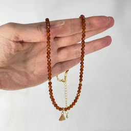 Колье из Граната (Спессартин) с подвеской 39 см +