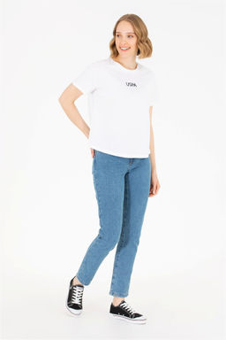 Женская белая футболка с круглым вырезом Неожиданная скидка в корзине - U.s. polo assn фото 3