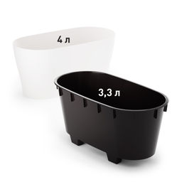 Горшок цветочный "Лея" 4л овальный двойной (с автополивом) (белый) М8559