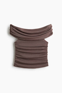 Top off-the-shoulder drapeado