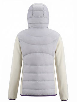 Куртка женская гибридная стёганая с капюшоном с графеновой подкладкой серого цвета 9630_1Sr