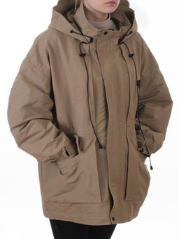 3096 DK. BEIGE Куртка демисезонная женская (100% гр. холлофайбер)