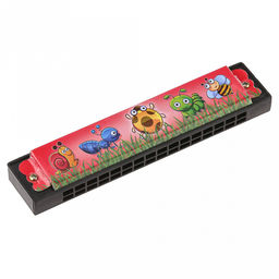 Гармошка губная 13х2,8х2,1см, металл/пластик, расцветки в ассортименте, в п/эт пакете (Китай)