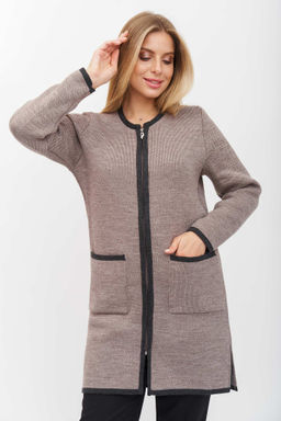 Кардиган В 1864/кофейно-серый (1270)