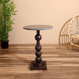 Стол кофейный, 41×41×59 см, алюминий, мрамор