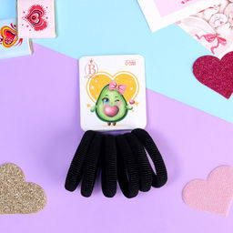 Цена за 6 шт. Резинки для волос «Авокадо лав», набор 6 шт., бантик, 4 см, чёрные