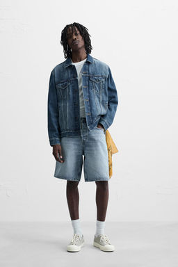 STRAIGHT-LEG DENIM BERMUDA SHORTS