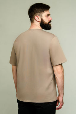 Арт. 67114 Футболка мужская однотонная с лайкрой 48-58 (6 шт) Цвет:коричневый - Идеал фото 4