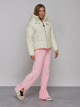 Зимняя женская куртка модная с капюшоном бежевого цвета 512305B - Mtforce фото 8