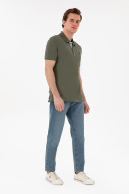 Erkek Regular Fit Polo Yaka Koyu Haki Basic Ti__rt Sepette S_rpriz _ndirim - U.s. polo assn фото 4