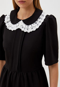 Черное платье-мини с воротником «Питер Пэн» - Incity фото 11