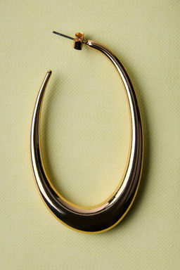 OVAL HOOP EARRINGS - Zara фото 6