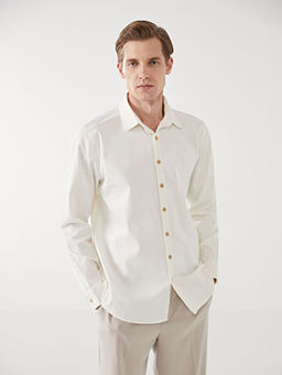Slim Fit Uzun Kollu Gabardin Erkek G?mlek