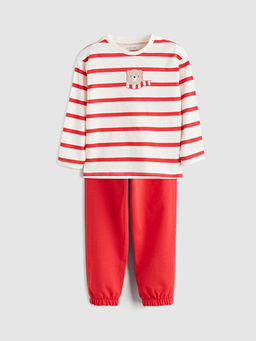 Bask?l? K?z Bebek Sweatshirt ve E?ofman Alt?