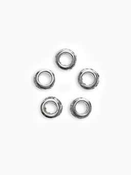 Цена за 5 шт. Шарм разделитель для бусин Солнце, белый в серебре