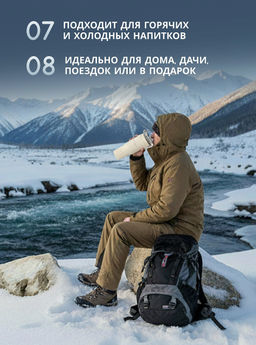 Термокружка нержавеющая сталь, 1.2 л, с ручкой, Y4-9328 (502248) /DANIKS/  фото 4