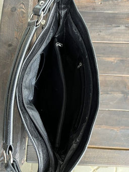 Женская сумка хобо из эко кожи 0012 Черный - Kenguluna фото 5