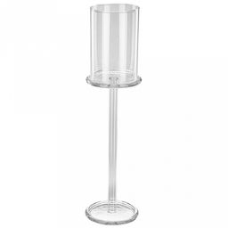 Подсвечник стеклянный "Марижо-4" д10см, h37,5см, съемный цилиндр, малый, на высокой ножке (Россия)