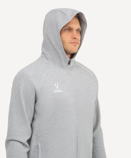 Худи на молнии JOGEL ESSENTIAL Athlete Hooded FZ Jacket, серый  фото 7
