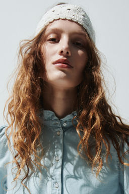 Blusa denim con ribetes de volante - H&m фото 6