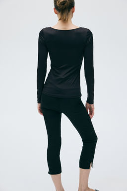 Camiseta de manga larga con escote en U - H&m фото 6