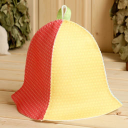 Шапка для бани детская с аппликацией цветка Цветик-семицветик, войлок