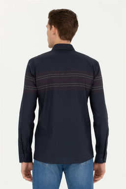 Мужская темно-синяя рубашка с длинным рукавом - U.s. polo assn фото 12