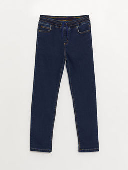 Beli Lastikli Slim Fit Erkek ?ocuk Polar Astarl? Jean Pantolon