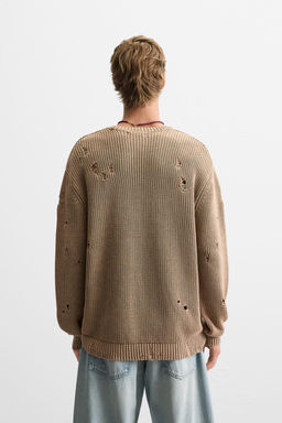 ACID WASH RIPPED SWEATER - Zara фото 5