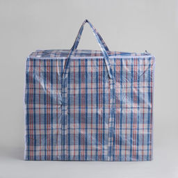 Сумка хозяйственная на молнии, 72 л, 57×27×47 см, синяя/белая