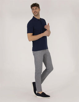 A__k Lacivert Slim Fit Beli Lastikli Kanvas Pantolon - Pierre cardin фото 5