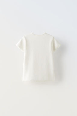 RIBBED T-SHIRT WITH EMBROIDERY - Zara фото 2
