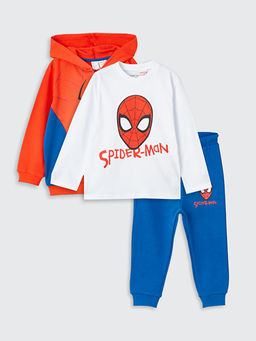 Spiderman Bask?l? Erkek Bebek 3l? Tak?m