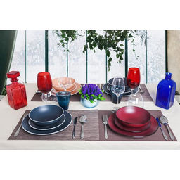 Тарелка керамическая десертная Доляна Ваниль, d=19,5 см, цвет бордовый  фото 6