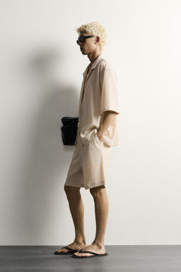 BERMUDA RELAXED FIT RELIEVE / Beige vigor? - Zara фото 3