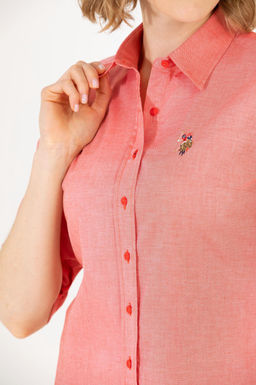 Рубашка женская красная Uzunkol Basic - U.s. polo assn фото 7