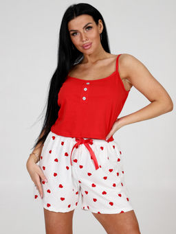 927-П ЖЕНСКАЯ ПИЖАМА (шорты, топ) (Сердечки) - А-дина фото 4