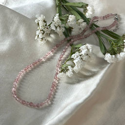 Бусы из Кварца клубничного огранка 42 см +