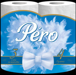 Цена за 2 шт. Туалетная бумага PERO WHITE 3сл 4рул 16,3м белый цв. 8042
