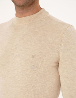 Krem Melanj Slim Fit _eyrek Yaka Basic Triko Kazak - Pierre cardin фото 7