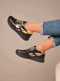 Кроссовки 132.omegabl.Черный золото R